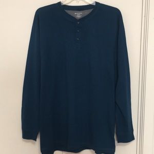 NORTHCREST Henley Cotton Poly Blend Men’s Knit Shirt